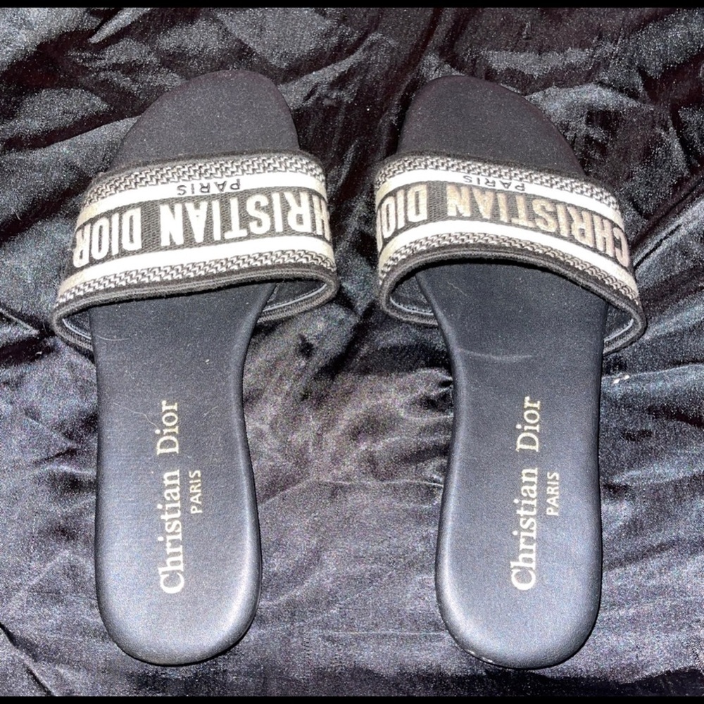 Christian Dior black sandals worn once